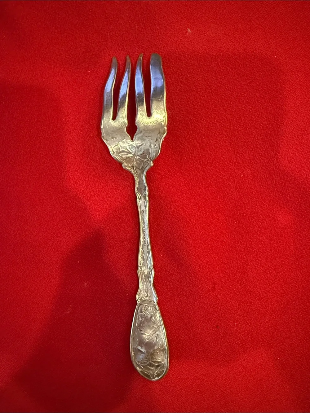 Decorative Silver Plated Serving Fork - Ornate Floral Handle Oxford silver plate